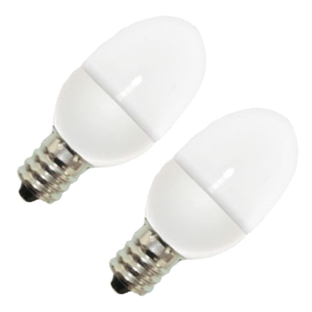 GE C7 LED Light Bulb, Night-Light Plug-In Units, Soft White Finish, 0.5-Watt, Candelabra Base, 2-Pack