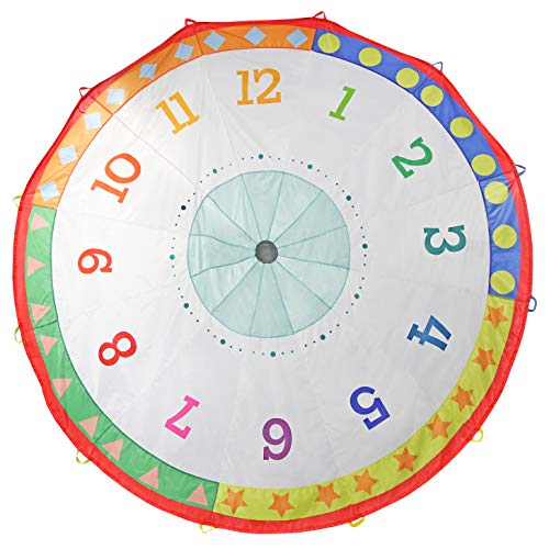 Pacific Play Tents 18420 Tick Tock Clock 12 Foot Kids Parachute for indoor / Outdoor Fun