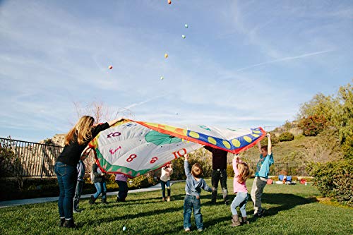 Pacific Play Tents 18420 Tick Tock Clock 12 Foot Kids Parachute for indoor / Outdoor Fun