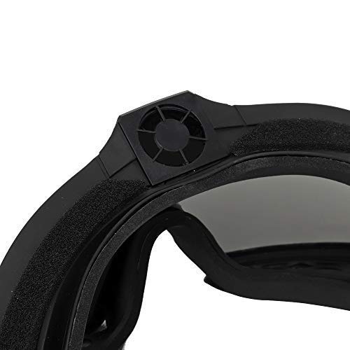 HANSTRONG GEAR Airsoft Goggles Anti Fog with Fan and Interchangeable Lens Military Shooting Safety Goggles & Glasses for Cycling Paintball Hunting Motorcycle BK