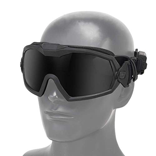 HANSTRONG GEAR Airsoft Goggles Anti Fog with Fan and Interchangeable Lens Military Shooting Safety Goggles & Glasses for Cycling Paintball Hunting Motorcycle BK