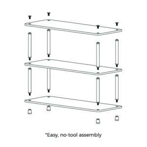 ClosetMaid 3-Tier Shelf Organizer Unit for Shoes, Accessories, Hats, Purses, Bags, in Entryway or Closet, Wood Shelves with Metal Frame, White