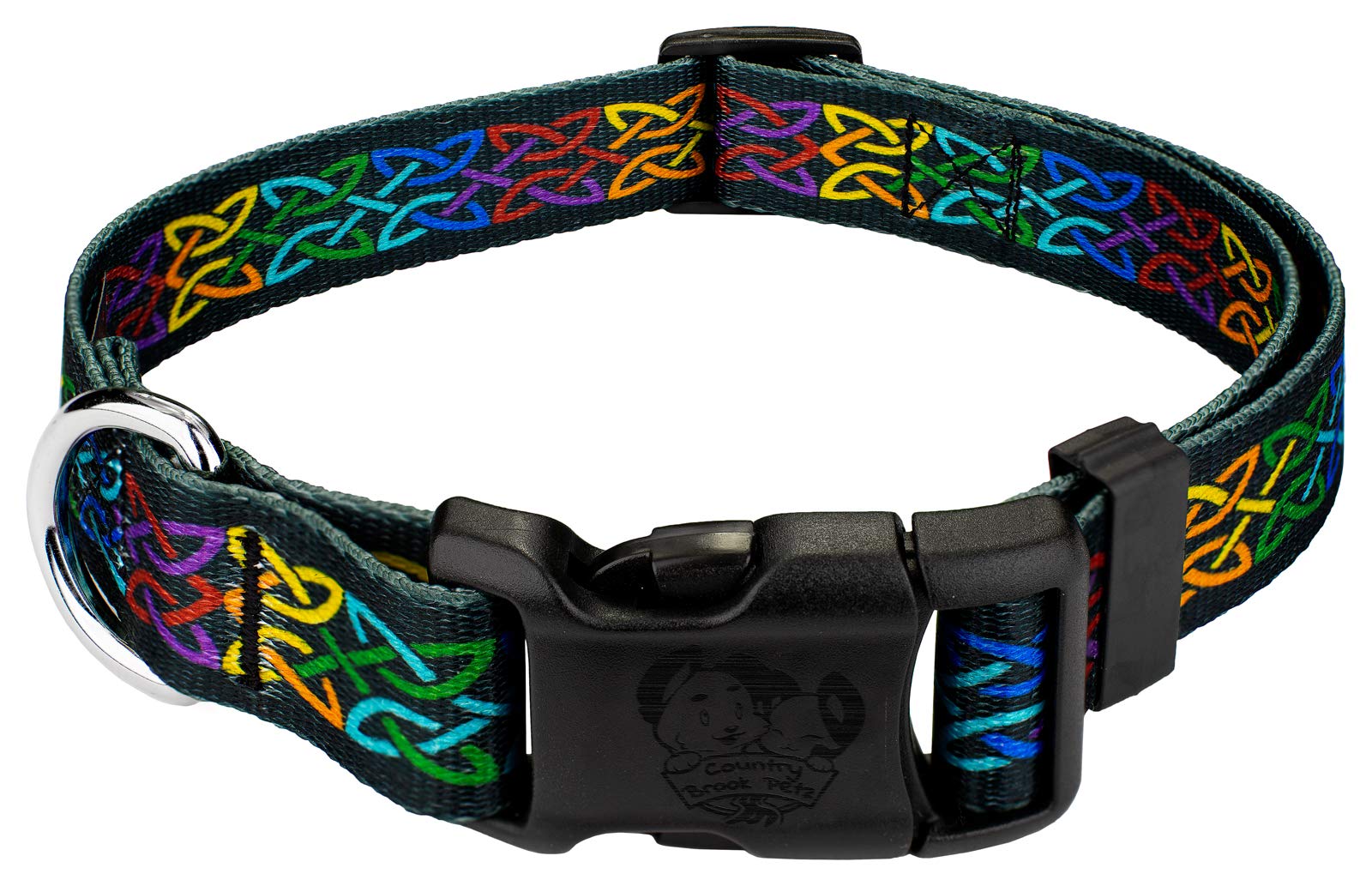 Country Brook Petz - Deluxe Celtic Pride Dog Collar - Made in The U.S.A. - Irish Pride Collection featuring Lucky Designs (1 Inch, Medium)