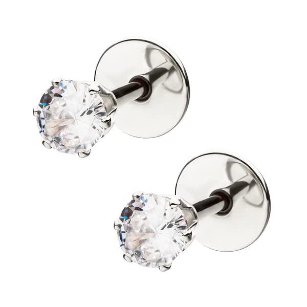 ComfyEarrings CZ 4mm Crystal Prong Stud Earrings