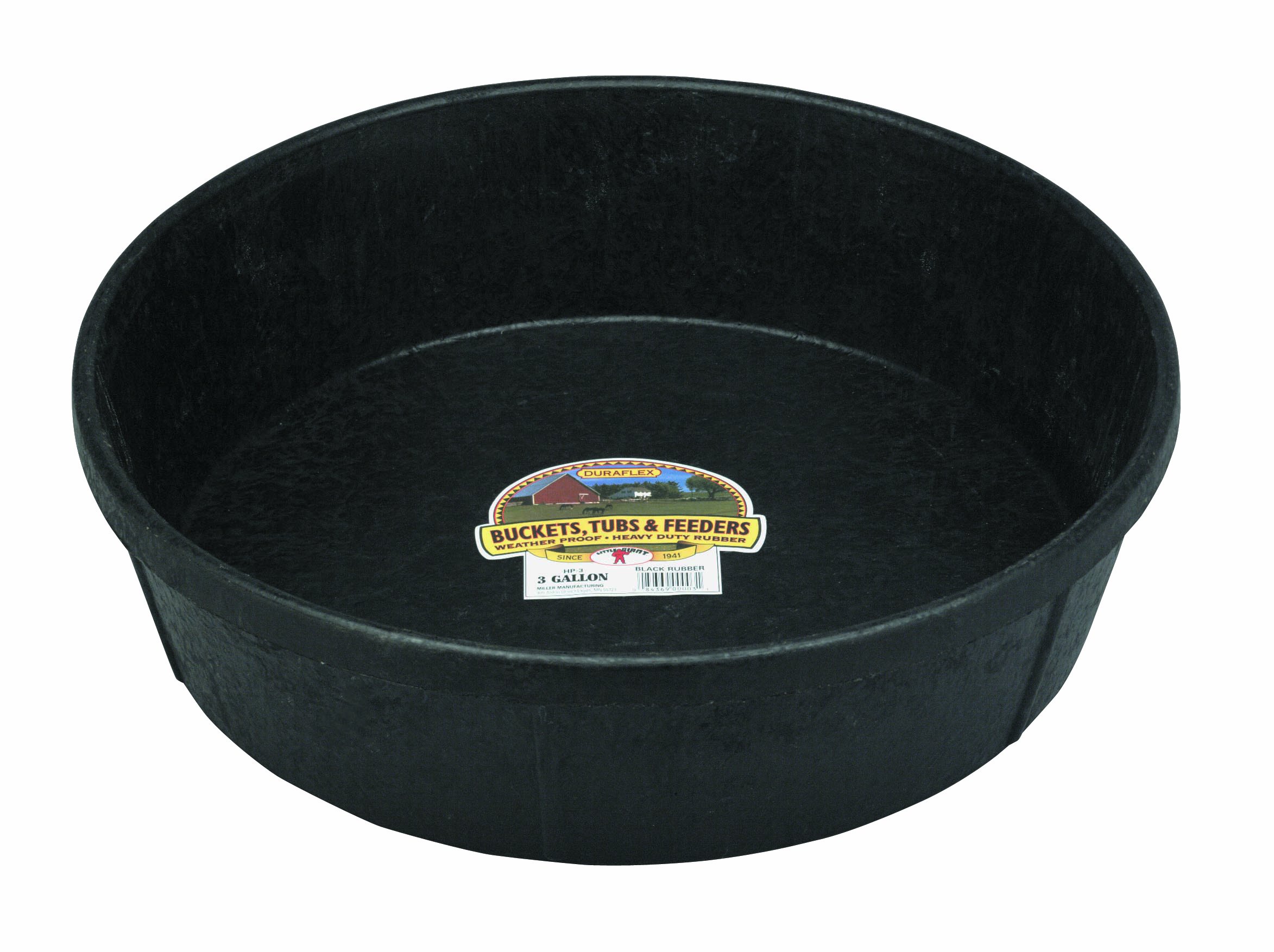 Little Giant® Heavy Duty Rubber Pan | Durable Rubber Feed Pan | Indoor & Outdoor Use | 3 Gallons