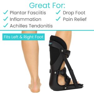 Vive Hard Plantar Fasciitis Night Splint for Men & Women - Stabilizer Brace Relieves Inflammation - Foot Support Boot Features Adjustable Hook and Loop Straps for Achilles Pain Relief