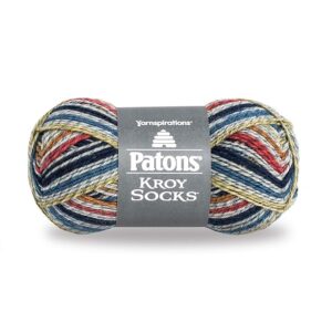 patons kroy socks yarn blue striped ragg