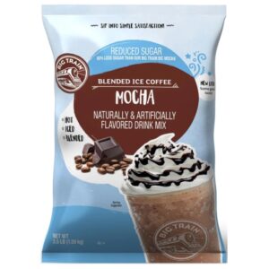 big train reduced sugar mocha blended ice coffee beverage mix, 3.5 pound (pack of 1)