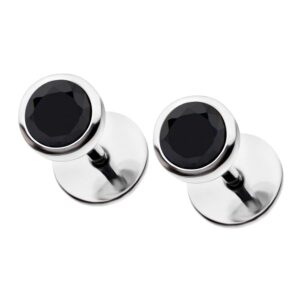 comfyearrings onyx cz bezel stud earrings