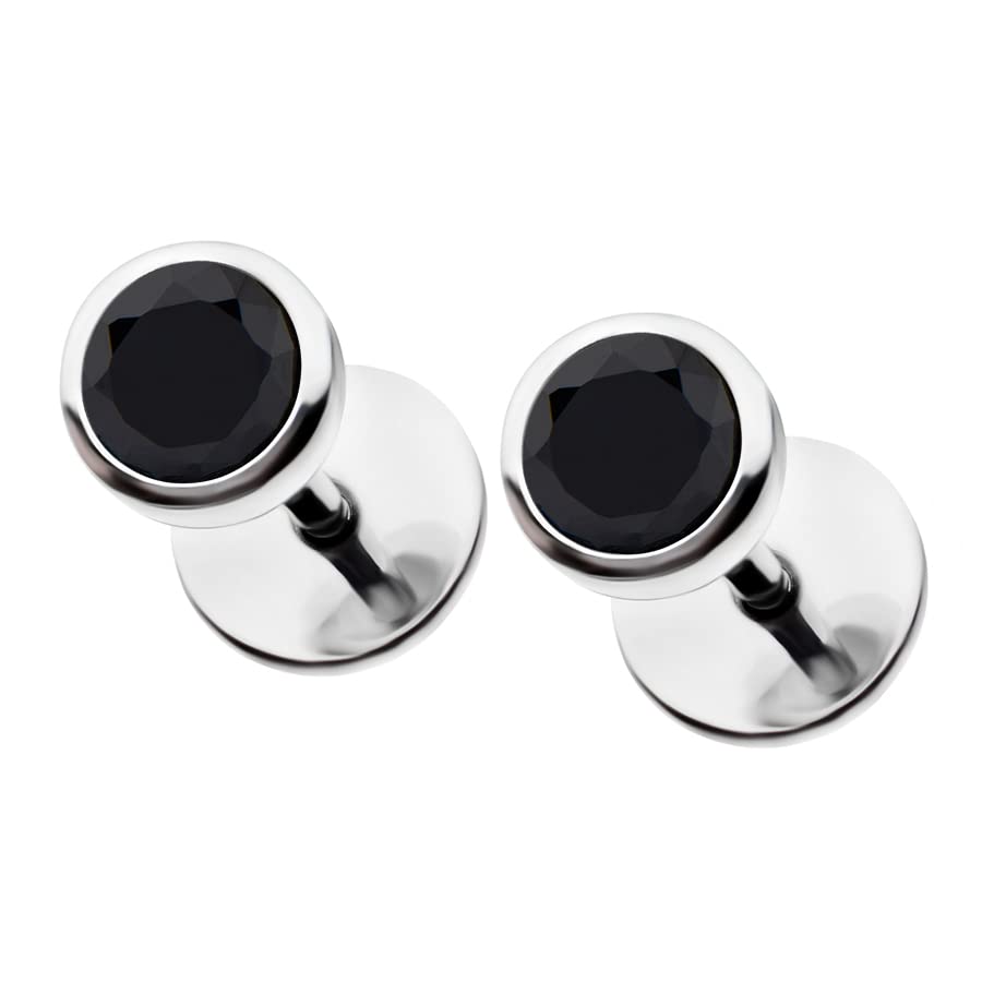 ComfyEarrings Onyx CZ Bezel Stud Earrings