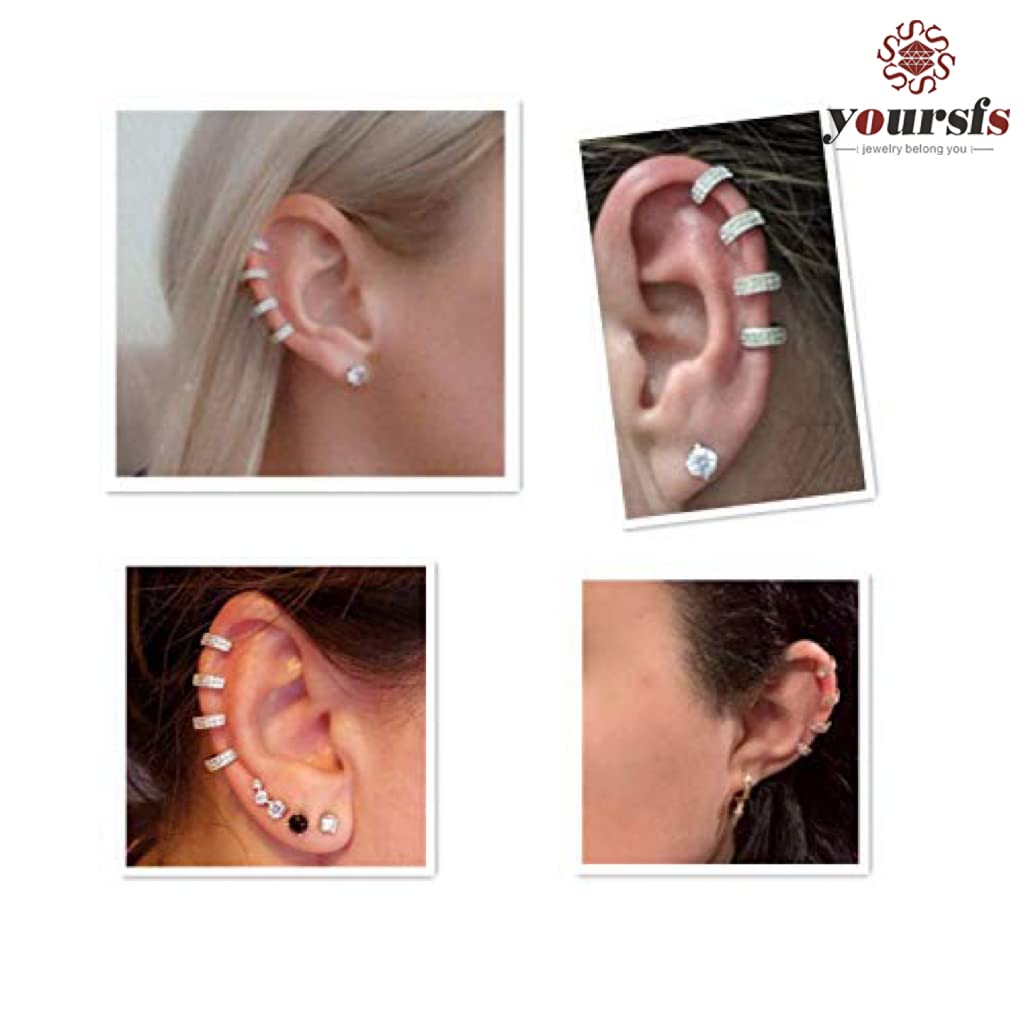 Yoursfs Adjustable Size Ear Cuff Earrings for Women Wedding Crystal Ear Cuff Bridal Jewelry