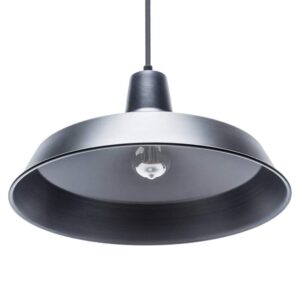 Globe Electric 65151 1-Light Plug-in Pendant, Matte Black, 15ft Black Cord, in-Line On/Off Switch, Kitchen Island, Café, Decorative, Ceiling Hanging Light Fixture, Modern, Vintage, Bulb Not Included