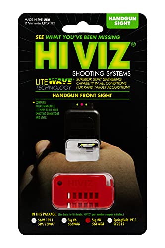 HiViz SGLW08 Interchangeable LITEWAVE Front Handgun Sight for Sig Sauer, 8