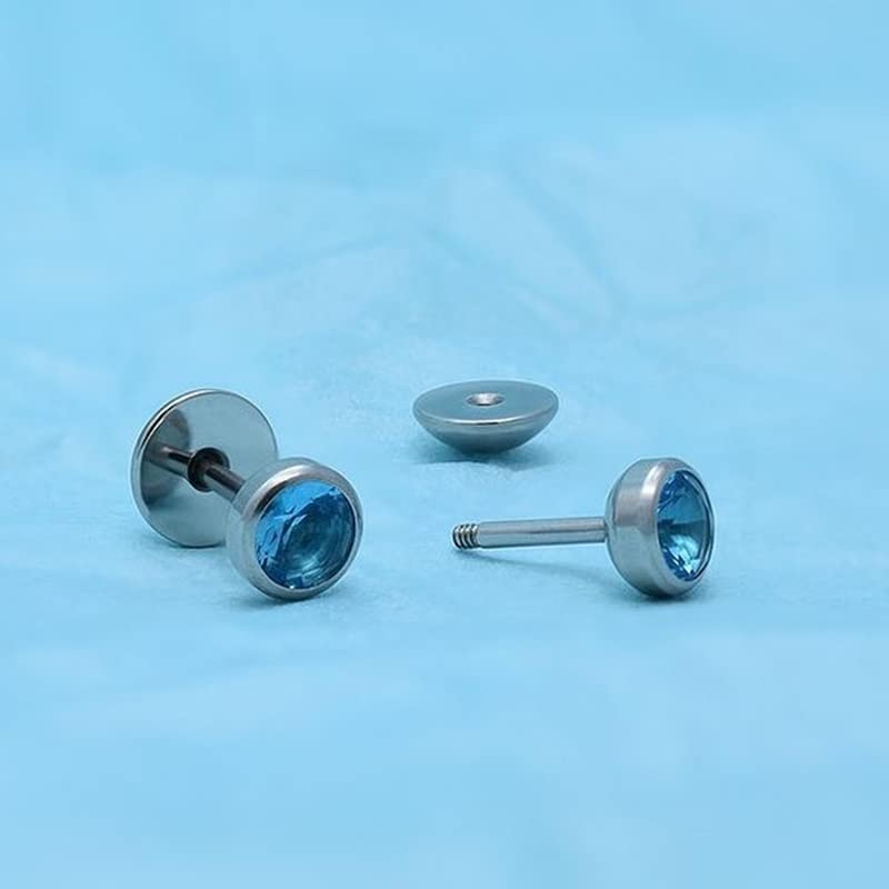 ComfyEarrings Aqua CZ Bezel Stud Earrings