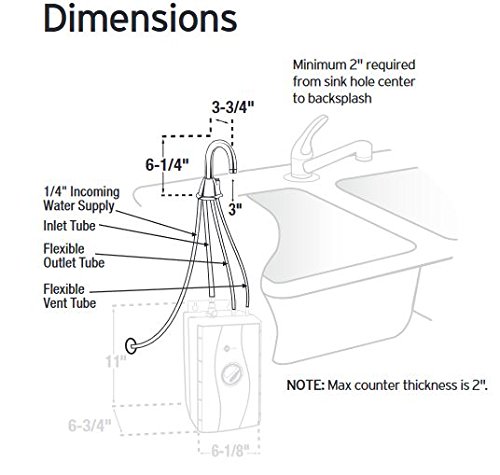 InSinkErator HOT100 Instant Hot Water Dispenser System - Faucet & Tank, Chrome, H-HOT100C-SS