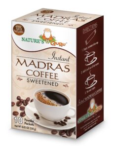 nature's guru instant madras coffee drink mix sweetened 10 count single serve on-the-go drink packets