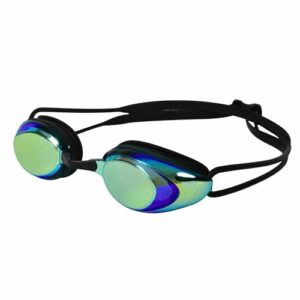 tyr black hawk racing mirrored goggles, gold metal rainbow black, one size