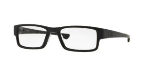 oakley men's ox8046 airdrop rectangular prescription eyewear frames, satin black/demo lens, 55 mm