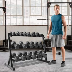 CAP Barbell 3 Tier Dumbbell Rack, 51", Black (RK-14A)