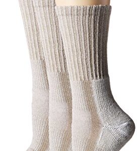 Thorlos Women's LTHW Light Hiking Thick Padded Crew Sock, Tan (3 Pack), Medium