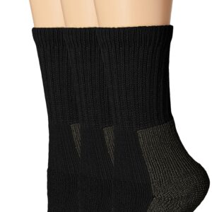 thorlos womens Kxw Max Cushion Hiking Crew casual socks, Black (3 Pair Pack), Medium US