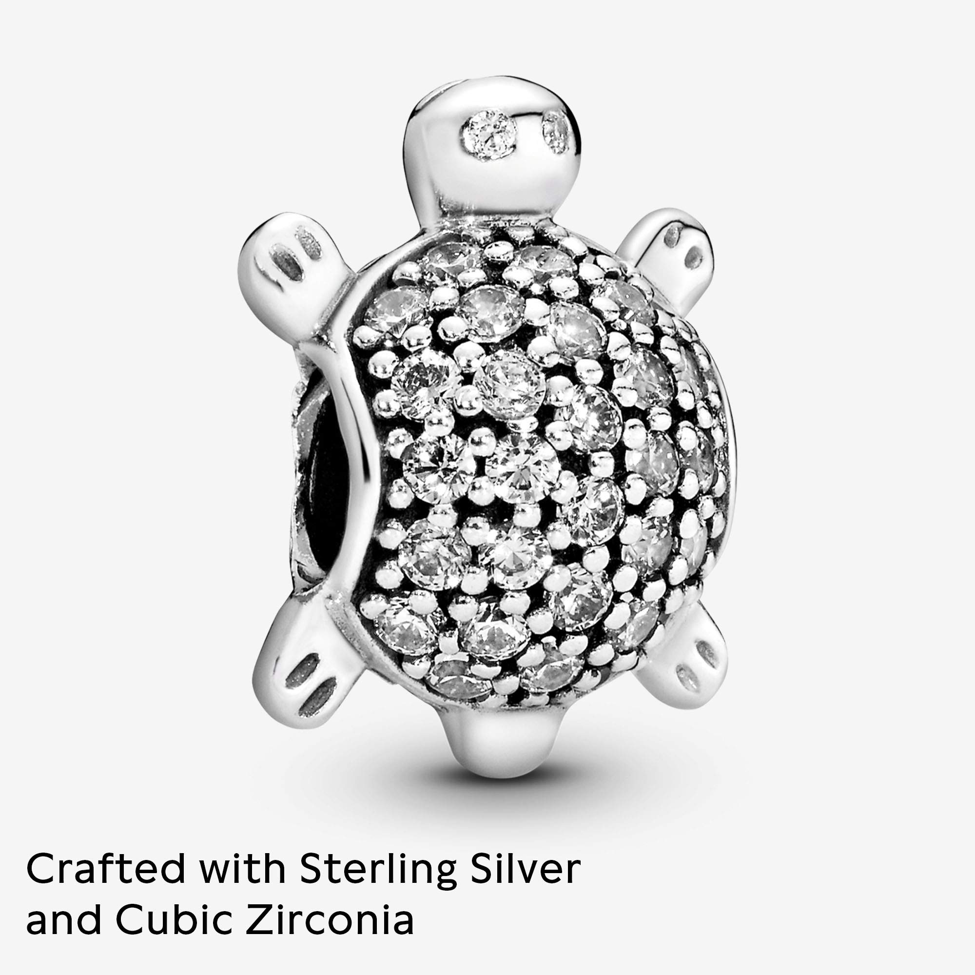 Pandora Jewelry Pave Sea Turtle Cubic Zirconia Charm in Sterling Silver