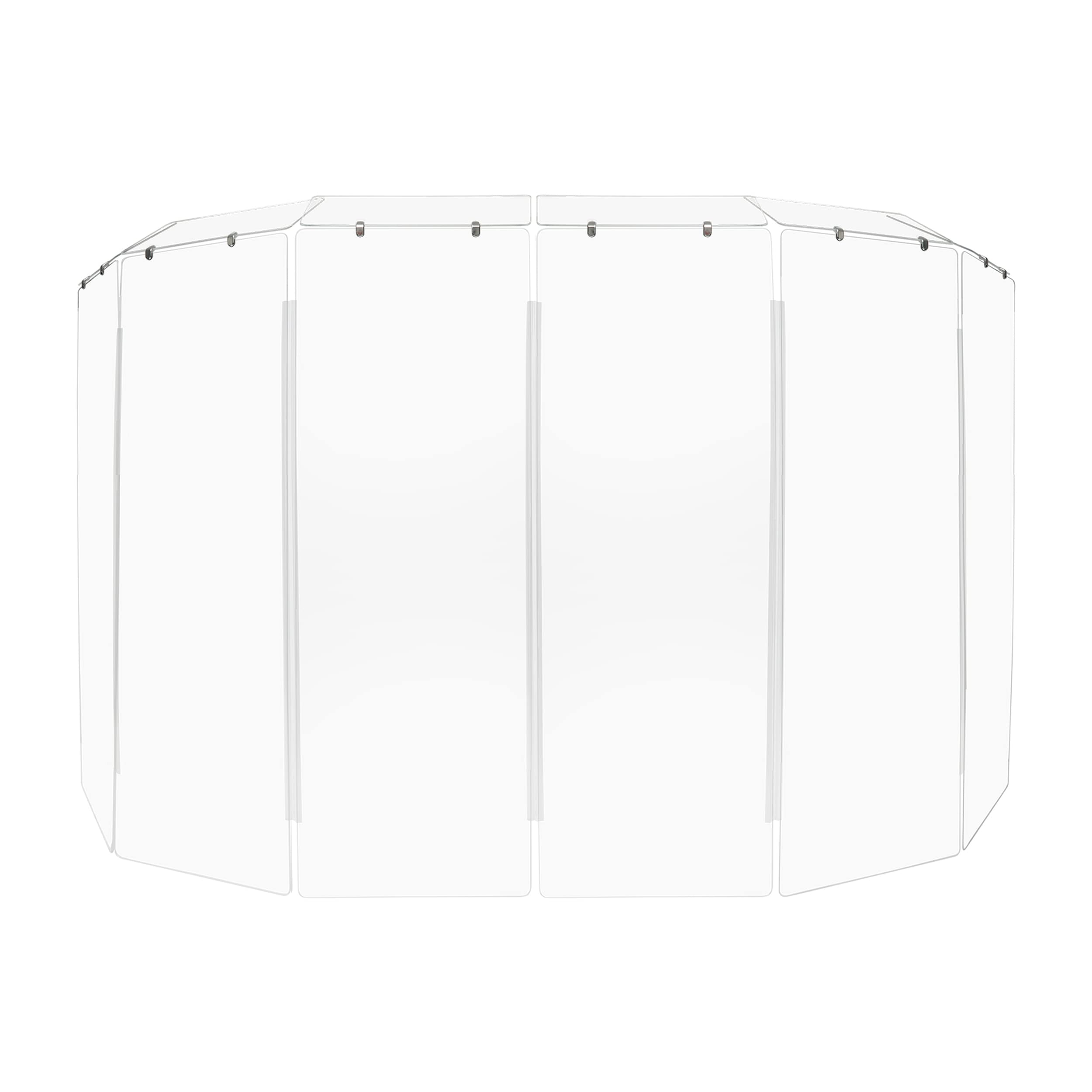 PENNZONI Drum Shield 6ft w/Living Hinges & Deflectors, Comes w/ 6 Drum Panels, Living Hinges & Deflectors, Premium Clear Acrylic Panels