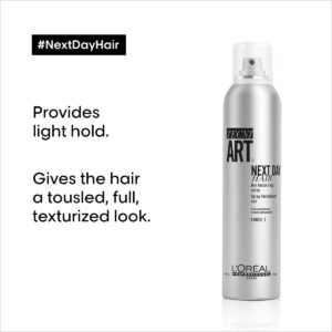 L'Oreal Professionnel Next Day Hair | Texture Hairspray | Provides Light Hold | Provides Texture with a Weightless Matte Finish | For All Hair Types