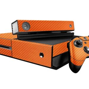 3D Carbon Fiber Orange - Air Release Vinyl Decal Mod Skin Kit by System Skins - Compatible with Microsoft Xbox One (XB1)