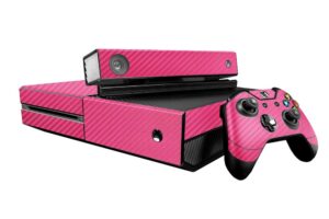 3d carbon fiber party pink - air release vinyl decal mod skin kit by system skins - compatible with microsoft xbox one (xb1)