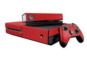 3d carbon fiber maroon red - air release vinyl decal mod skin kit by system skins - compatible with microsoft xbox one (xb1)