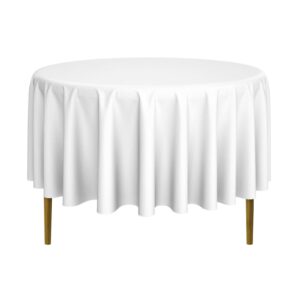 lann's linens - 20 premium 90" round tablecloths for wedding/banquet/restaurant - polyester fabric table cloths - white