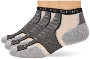 thorlos experia thin padded ankle sock, 3pack black l