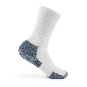 Thorlos Mens Xj Max Cushion Crew Running Socks, White/Navy (3 Pairs), X-Large US