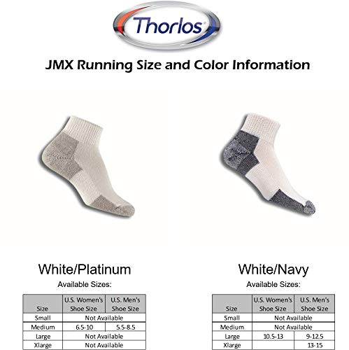 Thorlos Unisex-Adult JMX Maximum Cushion Ankle Running Socks, White (3 Pack), Large