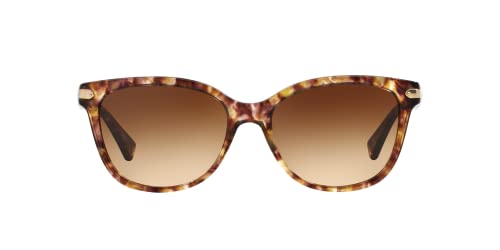 Coach HC8132 Sunglasses, Light Brown Confetti Tortoise/Brown Gradient, 57 mm