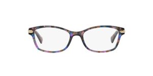 coach hc6065 prescription eyewear frames, purple confetti tortoise/demo lens, 51 mm