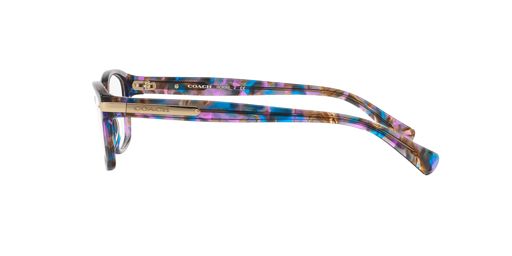 Coach HC6065 Prescription Eyewear Frames, Purple Confetti Tortoise/Demo Lens, 49 mm