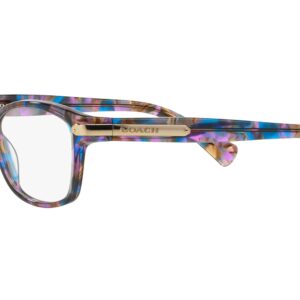 Coach HC6065 Prescription Eyewear Frames, Purple Confetti Tortoise/Demo Lens, 49 mm