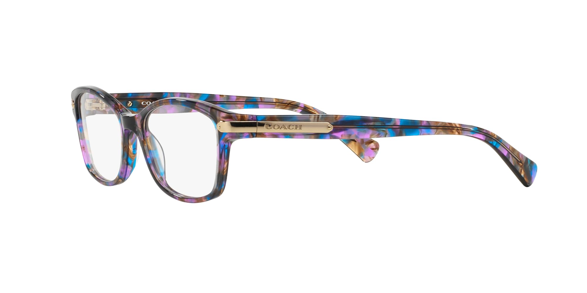 Coach HC6065 Prescription Eyewear Frames, Purple Confetti Tortoise/Demo Lens, 49 mm