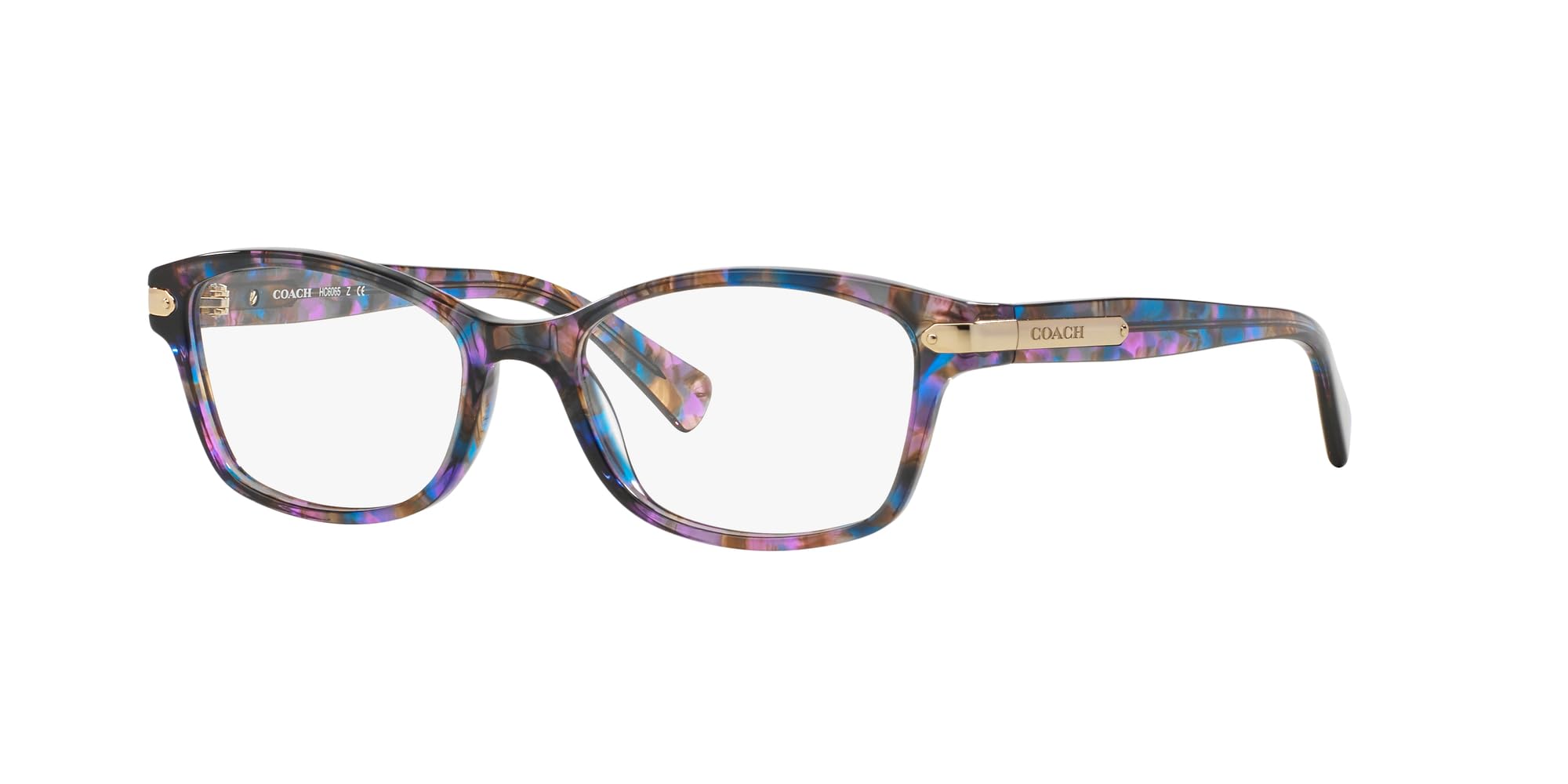 Coach HC6065 Prescription Eyewear Frames, Purple Confetti Tortoise/Demo Lens, 49 mm