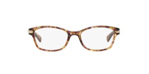 coach hc6065 prescription eyewear frames, light brown confetti tortoise/demo lens, 51 mm