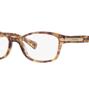 Coach HC6065 Prescription Eyewear Frames, Light Brown Confetti Tortoise/Demo Lens, 51 mm