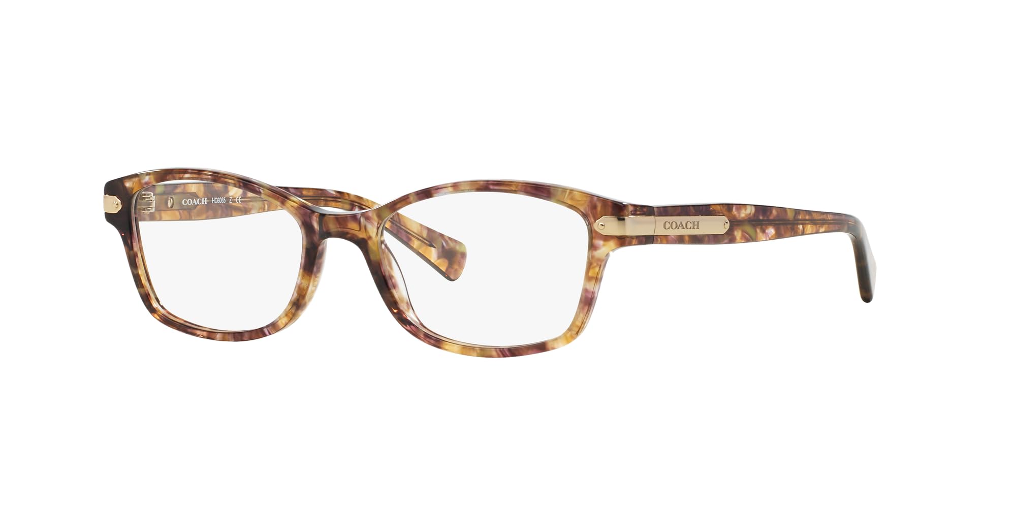 Coach HC6065 Prescription Eyewear Frames, Light Brown Confetti Tortoise/Demo Lens, 51 mm