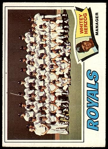 1977 Topps # 371 Royals Team Checklist Whitey Herzog Kansas City Royals (Baseball Card) POOR Royals