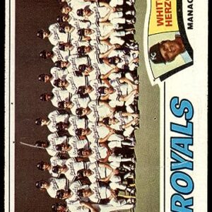 1977 Topps # 371 Royals Team Checklist Whitey Herzog Kansas City Royals (Baseball Card) POOR Royals