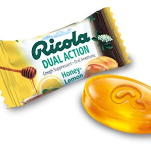 Ricola Dual Action Honey Lemon Cough Drops, 19 Count