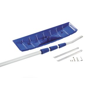 Snow Joe RJ204M 21' Twist-n-Lock Telescoping Snow Shovel Roof Rake with 6" by 25" Poly Blade, 25 inches, Blue