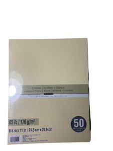 recollections cardstock paper, 8 1/2 x 11 cream - 50 sheets