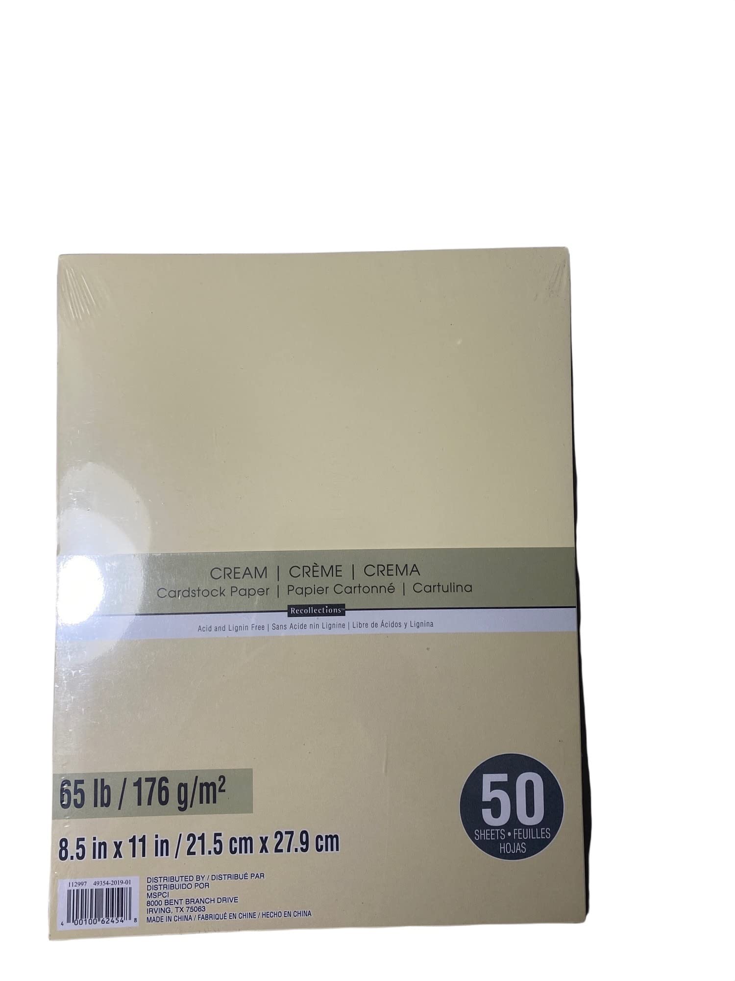 Recollections Cardstock Paper, 8 1/2 X 11 Cream - 50 Sheets